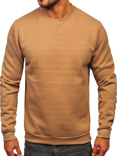 Felpa senza cappuccio con stampa da uomo beige Bolf LJ0599