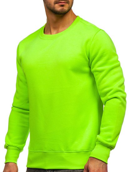 Felpa senza cappuccio da uomo verde-fluorescente Bolf 2001