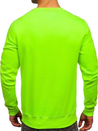 Felpa senza cappuccio da uomo verde-fluorescente Bolf 2001