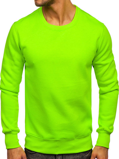 Felpa senza cappuccio da uomo verde-fluorescente Bolf 2001