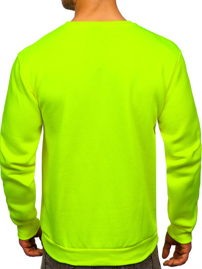 Felpa spessa senza cappuccio da uomo giallo-fluorescente Bolf 2001