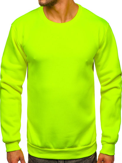 Felpa spessa senza cappuccio da uomo giallo-fluorescente Bolf 2001