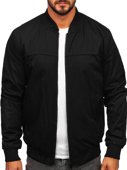 Giacca bifacciale mezza stagione bomber da uomo nera Bolf 84M3005