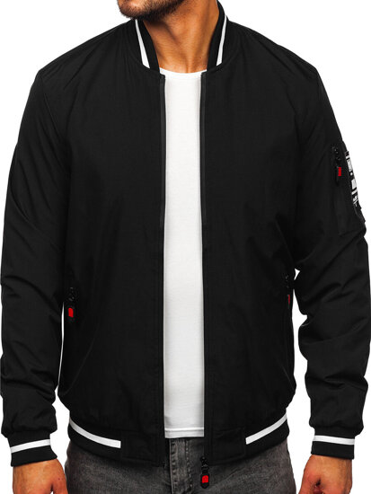 Giacca bomber di mezza stagione da uomo nero Bolf 84M3034