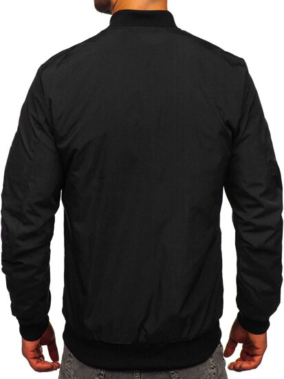 Giacca bomber di mezza stagione da uomo nero Bolf 84M3036