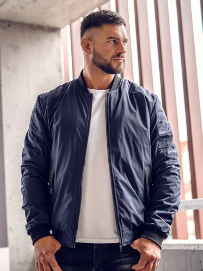 Giacca bomber mezza stagione da uomo blu Bolf 84M3007A