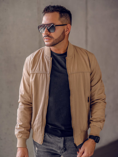 Giacca bomber mezza stagione reversibile da uomo cammello Bolf 84M3005A