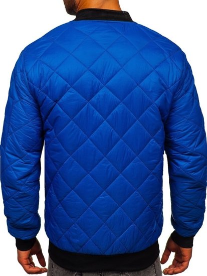 Giacca con trapuntate mezza stagione tipo bomber da uomo azzurra Bolf MY-01