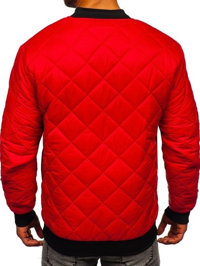 Giacca con trapuntate mezza stagione tipo bomber da uomo rossa Bolf MY-01