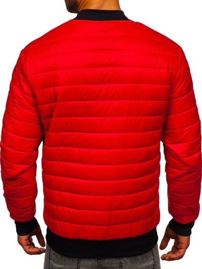 Giacca con trapuntate mezza stagione tipo bomber da uomo rossa Bolf MY-02