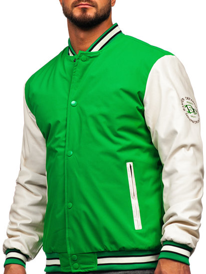 Giacca da baseball mezza stagione bomber da uomo verde Bolf 84M3021