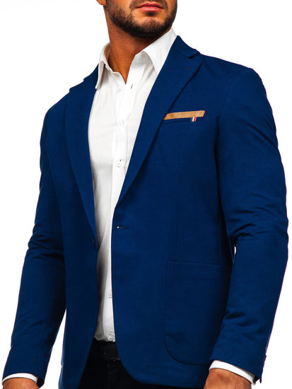 Giacca d'abito casual da uomo azzurra Bolf 1652