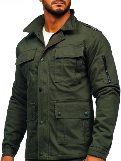 Giacca di mezza stagione in cotone da uomo khaki Bolf 10290