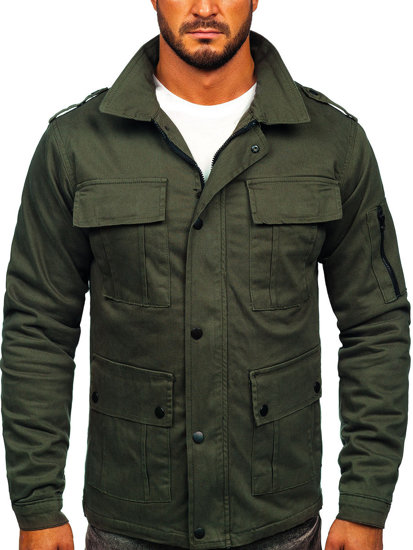 Giacca di mezza stagione in cotone da uomo khaki Bolf 10290