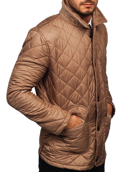 Giacca elegante mezza stagione tipo husky da uomo beige Bolf 0003