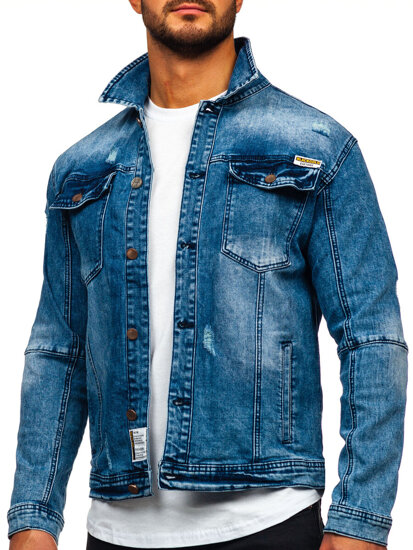 Giacca in denim da uomo blu Bolf MJ529BS