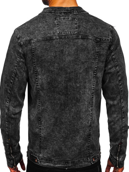 Giacca in denim da uomo nera Bolf RC61125W1