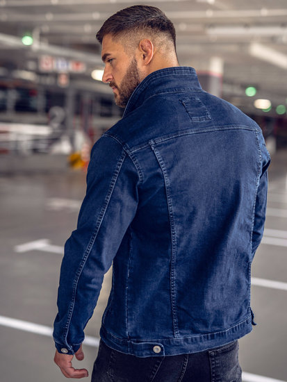 Giacca in jeans da uomo blu Bolf 200A