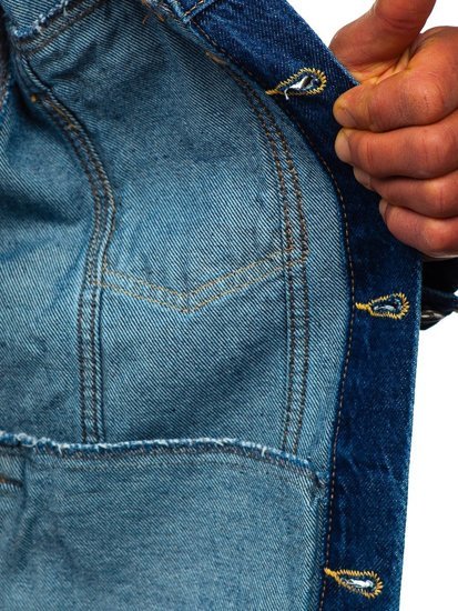 Giacca in jeans da uomo blu Bolf 3-4