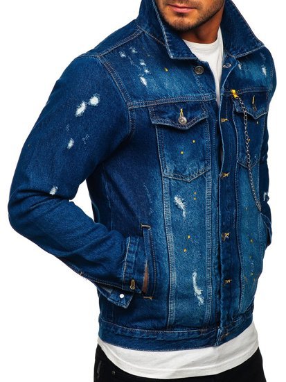 Giacca in jeans da uomo blu Bolf 3-4