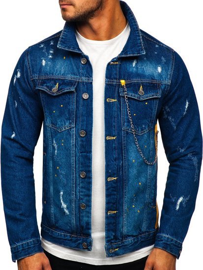 Giacca in jeans da uomo blu Bolf 3-4