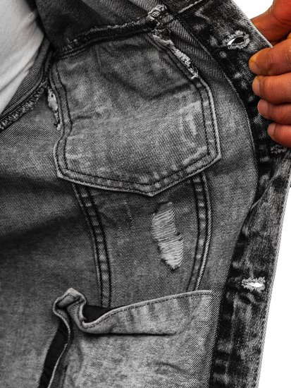 Giacca in jeans da uomo grigia Bolf AK588