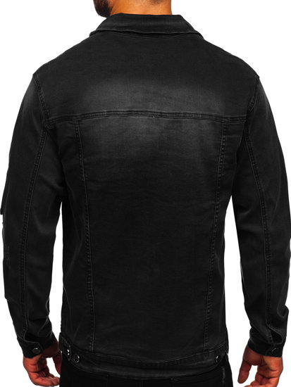 Giacca in jeans da uomo nera Bolf MJ506N