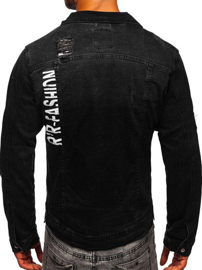 Giacca in jeans da uomo nera Bolf RC61079S0