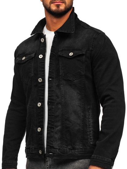 Giacca in jeans da uomo nero Bolf 200