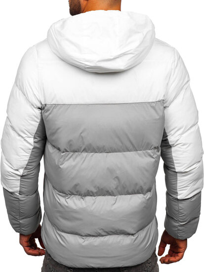 Giacca invernale da uomo bianco y grigio Bolf CS1006