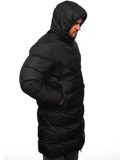 Giacca invernale lunga da uomo nero Bolf CS1007