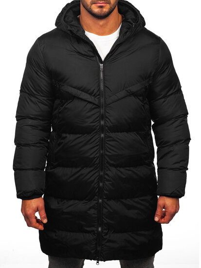 Giacca invernale lunga da uomo nero Bolf CS1007