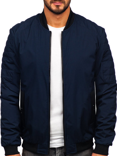 Giacca mezza stagione bomber da uomo blu Bolf 84M3007