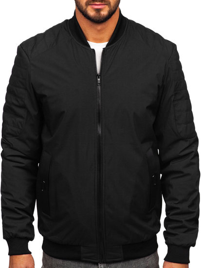 Giacca mezza stagione bomber da uomo nera Bolf 84M3007