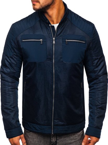 Giacca mezza stagione da uomo blu Bolf 1702