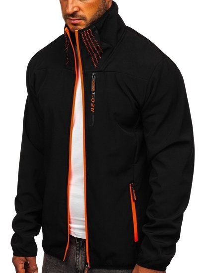 Giacca mezza stagione softshell da uomo nera Bolf KS2185