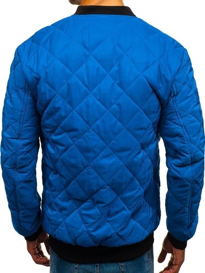 Giacca mezza stagione tipo bomber da uomo azzurra Bolf AK76