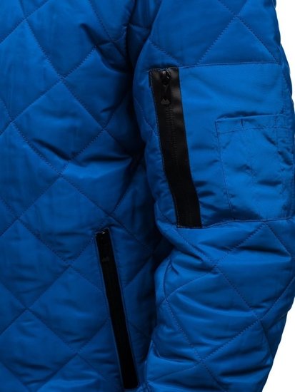 Giacca mezza stagione tipo bomber da uomo azzurra Bolf AK76