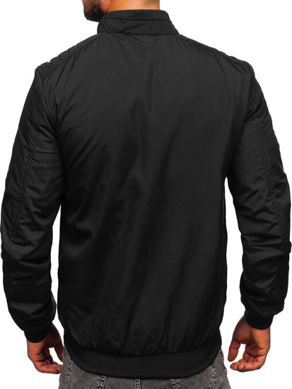 Giacca mezza stagione tipo bomber da uomo nera Bolf 84M3008