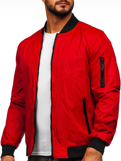 Giacca mezza stagione tipo bomber da uomo rossa Bolf 5M708