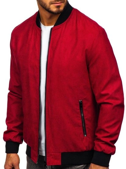 Giacca mezza stagione tipo bomber da uomo rossa Bolf 6118