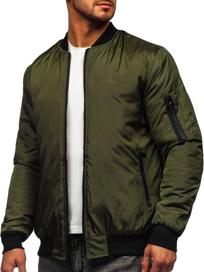 Giacca mezza stagione tipo bomber da uomo verde Bolf AK95