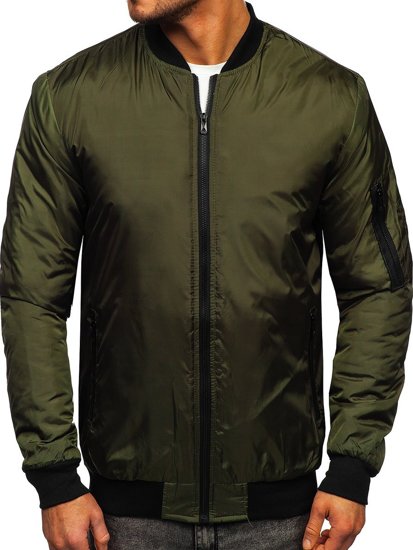 Giacca mezza stagione tipo bomber da uomo verde Bolf AK95