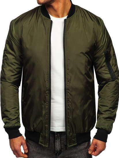 Giacca mezza stagione tipo bomber da uomo verde Bolf AK95