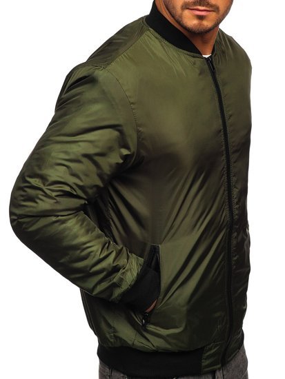 Giacca mezza stagione tipo bomber da uomo verde Bolf AK95