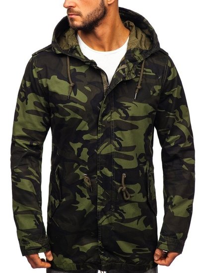 Giacca mezza stagione tipo parka da uomo khaki Bolf 5391