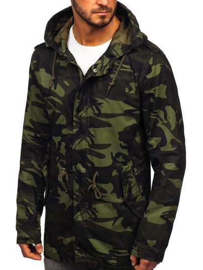 Giacca mezza stagione tipo parka da uomo khaki Bolf 5391