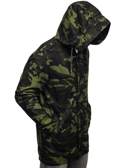 Giacca mezza stagione tipo parka da uomo khaki Bolf 5391