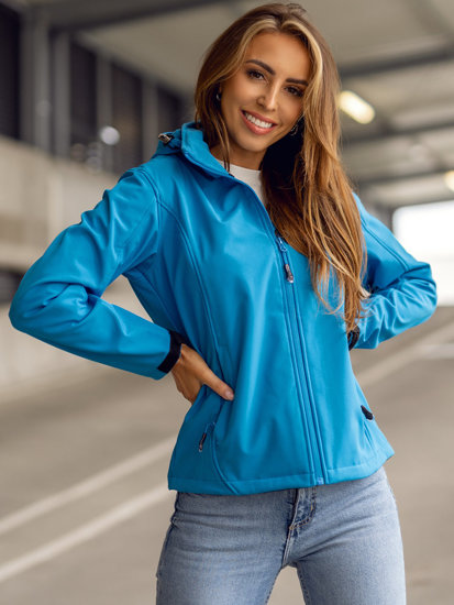 Giacca mezza stagione tipo softshell da donna azzurra Bolf AB056