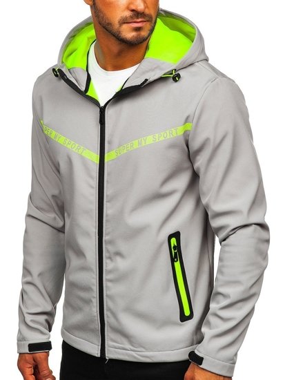 Giacca mezza stagione tipo softshell da uomo grigia Bolf KS2181